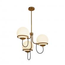 ALORA CH458323AGOP - Alba 23-in Aged Brass/Opal Glass 3 Lights Chandelier