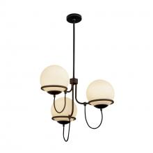 ALORA CH458323MBOP - Alba 23-in Matte Black/Opal Glass 3 Lights Chandelier