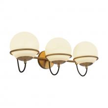 ALORA WV458324AGOP - Alba 24-in Aged Brass/Opal Glass 3 Lights Wall Vanity