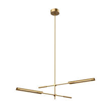 ALORA MP316402VBMS - Astrid 2 Head Metal Shade/Vintage Brass LED Multi Pendant