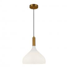 ALORA PD532312AGOP - Belleview 12-in Aged Brass/Opal Glass 1 Light Pendant