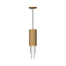 ALORA PD502204AGCR - Bordeaux 4-in Aged Gold/Clear Ribbed Glass LED Pendant