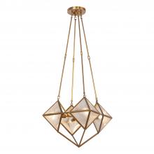 ALORA CH332421VBCR - Cairo 21-in Ribbed Glass/Vintage Brass 4 Lights Chandeliers