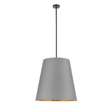 ALORA PD311025UBGG - Calor 25-in Gray Linen With Gold Parchment/Urban Bronze 3 Lights Pendant