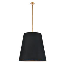 ALORA PD311030VBBG - Calor 30-in Black Linen With Gold Parchment/Vintage Brass 3 Lights Pendant