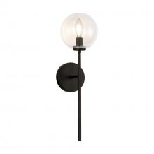 ALORA WV549101MBCL - Cassia 1 Head Matte Black/Clear Glass 1 Light Wall Vanity