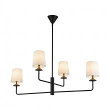 ALORA CH497445MBWL - Bridgette 45-in Matte Black/White Linen Socket Chandelier