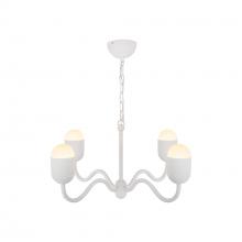 ALORA CH558427AWOP - Effie 27-in Antique White/Opal Glass Socket Chandelier