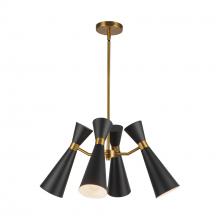 ALORA CH574424MBAG - Blake 24-in Matte Black/Aged Gold Socket Chandelier