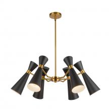 ALORA CH574632MBAG - Blake 32-in Matte Black/Aged Gold Socket Chandelier