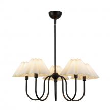 ALORA CH610530MBFW - Rosemary 31-in Matte Black/Folded White Socket Chandelier