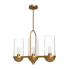 ALORA LP539024AGCL - Cyrus 24-in Aged Gold/Clear Glass 3 Lights Linear Pendant
