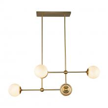 ALORA CH407342BGGO - Fiore 42-in Brushed Gold/Glossy Opal Glass 4 Lights Chandelier