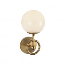 ALORA WV407306BGGO - Fiore 6-in Brushed Gold/Glossy Opal Glass 1 Light Wall Vanity