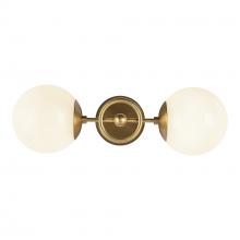 ALORA WV407618BGGO - Fiore 18-in Brushed Gold/Glossy Opal Glass 2 Lights Wall Vanity
