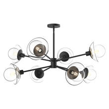 ALORA CH517338MBCL - Francesca 40-in Clear Glass/Matte Black 8 Lights Chandeliers