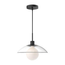 ALORA PD517112MBCL - Francesca 12-in Clear Glass/Matte Black 1 Light Pendant