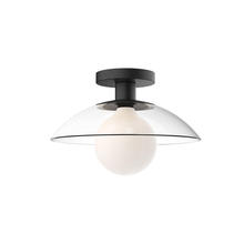 ALORA SF517112MBCL - Francesca 12-in Clear Glass/Matte Black 1 Light Semi Flush Mount