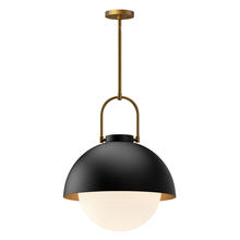 ALORA PD507216MBOP - Harper 16-in Matte Black/Opal Matte Glass 1 Light Pendant