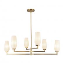 ALORA CH424135BGOP - Krysta 35-in Brushed Gold/Opal Glass 6 Lights Chandelier