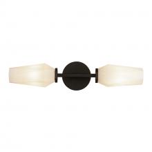 ALORA WV424720MBOP - Krysta 20-in Matte Black/Opal Glass 2 Lights Wall Vanity
