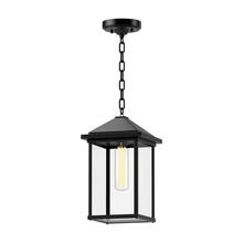 ALORA EP552009BKCL - Larchmont 7-in Clear Glass/Textured Black 1 Light Exterior Pendant