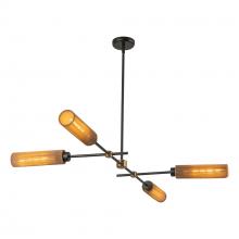 ALORA LP491452MBTJ - Colby 52-in Matte Black/Tan Jute Socket Linear Pendant