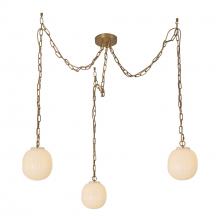 ALORA MP579707BGGR - Cherise 7-in Brushed Gold/Glossy Ribbed Opal Glass Socket Multi Pendant