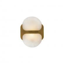 ALORA WV357109VBAR - Odin 9-in Vintage Brass/Alabaster Socket Wall Vanity