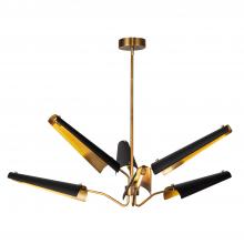 ALORA CH347646MBVB - Osorio 46-in Matte Black/Vintage Brass LED Chandeliers