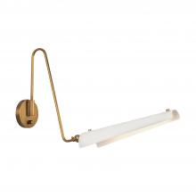 ALORA WV347104MWVB - Osorio 4-in Matte White/Vintage Brass LED Wall/Vanity