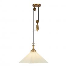 ALORA PD447120BGWL - Ellen 20-in Brushed Gold/White Linen Socket Pendant