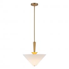 ALORA PD497016BGWL - Bridgette 16-in Brushed Gold/White Linen Socket Pendant
