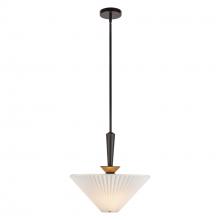 ALORA PD497016MBFW - Bridgette 16-in Matte Black/Folded White Socket Pendant