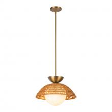 ALORA PD490114BGOP - Perth 14-in Brushed Gold/Opal Glass 1 Light Pendant