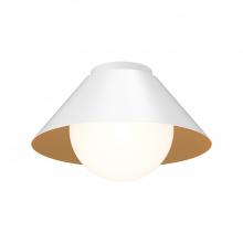 ALORA FM485214WHOP - Remy 14-in White/Opal Glass 1 Light Flush Mount