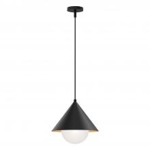 ALORA PD485214MBOP - Remy 14-in Matte Black/Opal Glass 1 Light Pendant