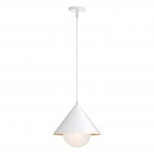 ALORA PD485214WHOP - Remy 14-in White/Opal Glass 1 Light Pendant
