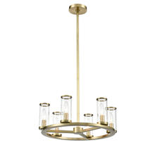 ALORA CH309006NBCG - Revolve Clear Glass/Natural Brass 6 Lights Chandeliers