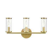 ALORA WV309033NBCG - Revolve Clear Glass/Natural Brass 3 Lights Wall/Vanity