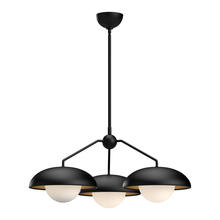 ALORA CH522328MBOP - Rubio 28-in Matte Black/Opal Matte Glass 3 Lights Chandeliers