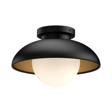 ALORA FM522016MBOP - Rubio 16-in Matte Black/Opal Matte Glass 1 Light Flush Mount