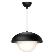 ALORA PD522016MBOP - Rubio 16-in Matte Black/Opal Matte Glass 1 Light Pendant