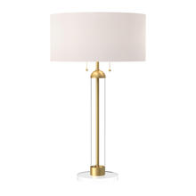 ALORA TL567218BGWL - Sasha 18-in Brushed Gold/White Linen 2 Lights Table Lamp