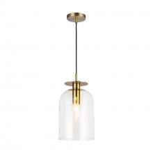 ALORA PD515408BGCL - Sylvia 8-in Brushed Gold/Clear Glass 1 Light Pendant