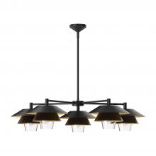 ALORA CH475138MBCL - Tetsu 38-in Matte Black/Clear Glass 5 Lights Chandeliers