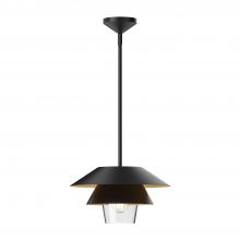 ALORA PD475113MBCL - Tetsu 13-in Matte Black/Clear Glass 1 Light Pendant