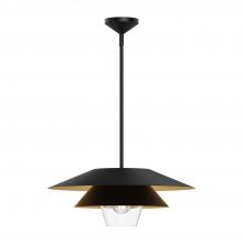 ALORA PD475120MBCL - Tetsu 20-in Matte Black/Clear Glass 1 Light Pendant