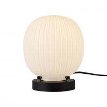 ALORA TL579107MBGR - Cherise 7-in Matte Black/Glossy Ribbed Opal Glass Socket Table Lamp