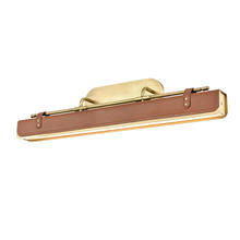ALORA WV307931VBCL - Valise 32-in Vintage Brass/Cognac Leather LED Wall/Vanity